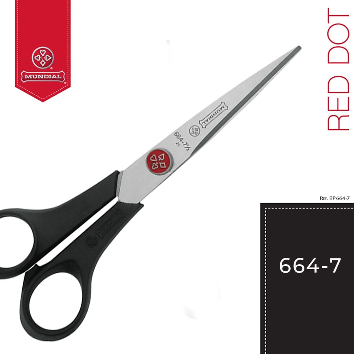 MUNDIAL - Tijera Mundial  664  7 1/2 Punto Rojo