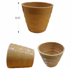GENERICO - MACETERO DE PLASTICO COLOR NARANJA 8.5 CM DE ALTO