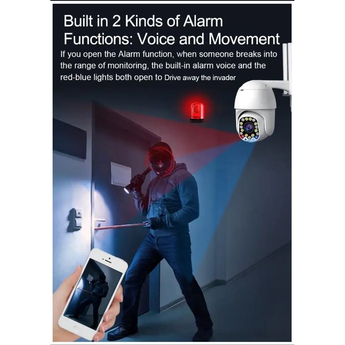 GENERICO - Cámara Inteligente WIFI Outdoor motorizada Full HD Panorámica