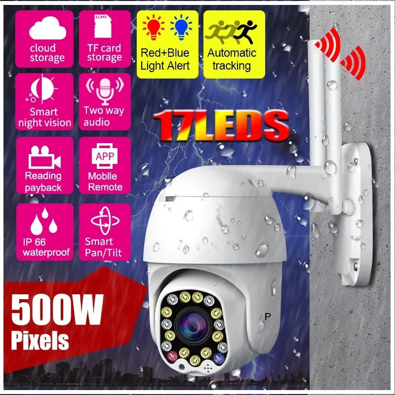 GENERICO - Cámara Motorizada Outdoor Seguridad 360° WIFI Compatibilidad Universal IP66