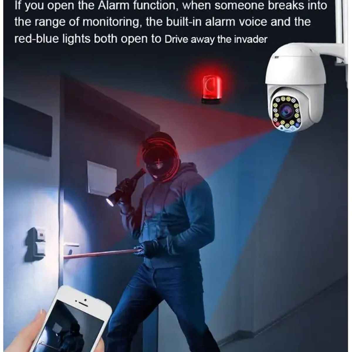 GENERICO - Cámara Inteligente WIFI Sensor Movimiento Panorámica 360° Audio Bidireccional Visión Nocturna