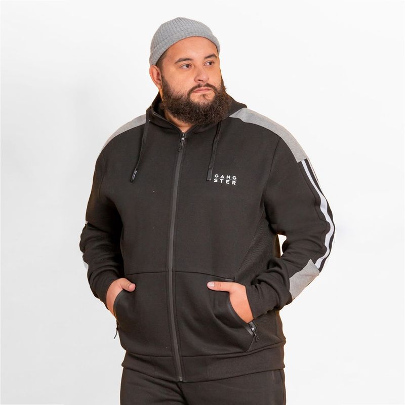 GANGSTER - Plus Polerón Fullzipper Fleece Proudly Negro Gangster