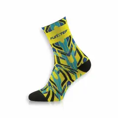 FUNSTEP - Calcetines Ciclismo Amarillo/azul Medios M ( 36-39)