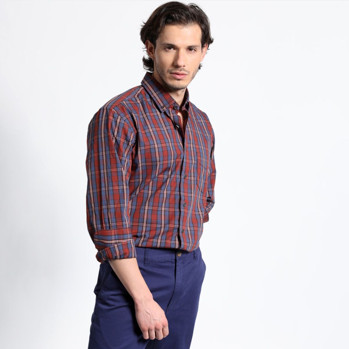TRUVAL - Camisa Manga Larga Trevira Cuadros Regular Fit TRUVAL