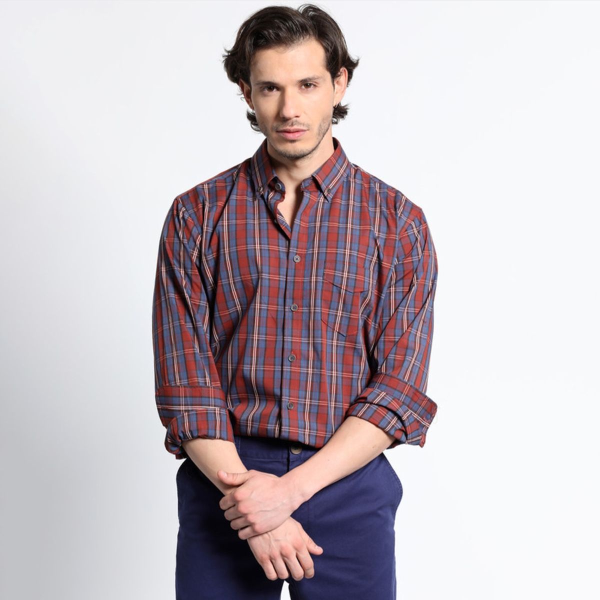 TRUVAL - Camisa Manga Larga Trevira Cuadros Regular Fit TRUVAL