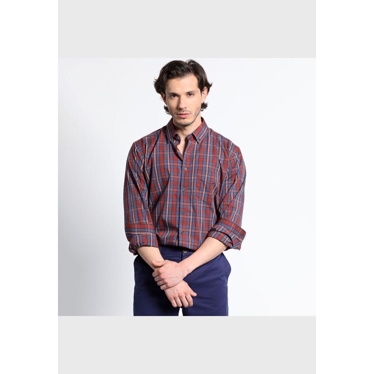 TRUVAL - Camisa Manga Larga Trevira Cuadros Regular Fit TRUVAL