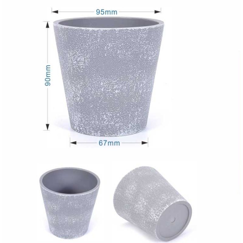 GENERICO - MACETERO DE PLASTICO 9 CM GRIS