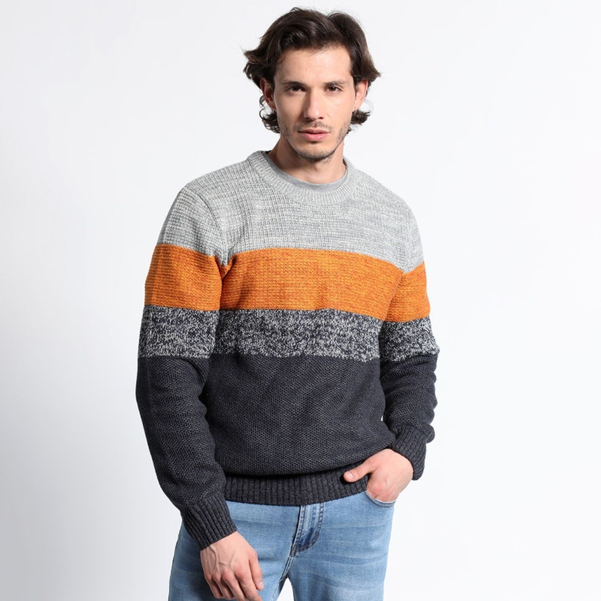 TRUVAL - Sweater Cuello Redondo Textura TRUVAL