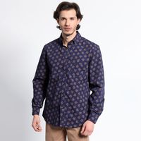 Camisa Manga Larga Estampada Microprint