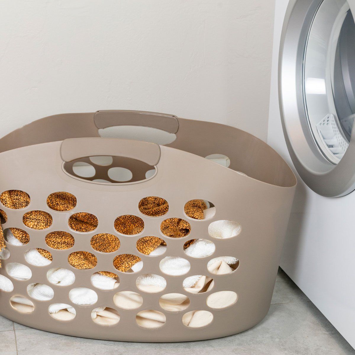 COZA - CANASTO CON ASAS ROPA BUBBLE 50L GRIS