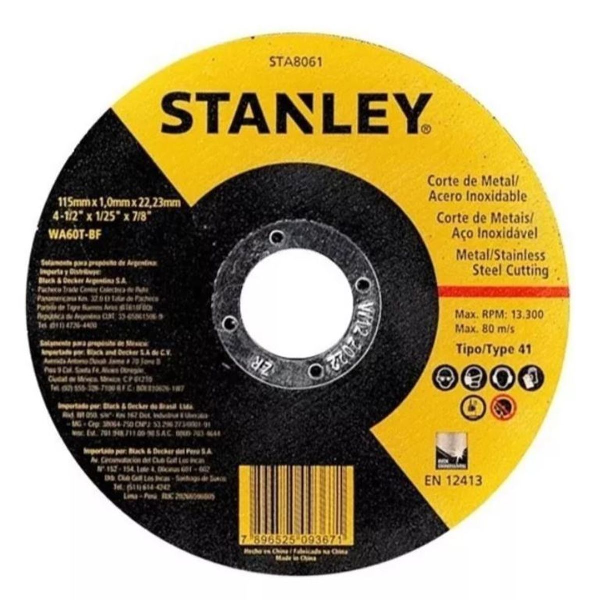 STANLEY JR - Pack 25und Disco Corte 4 1/2 X 1.0mm Stanley