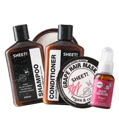 SHEET - Pack Shampoo Acondicionador Low Poo Crema Uva Argan