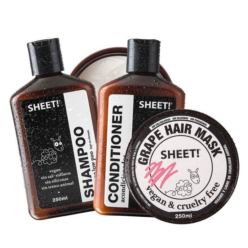 SHEET - Tratamiento Pelo Dañado Shampoo Acondicionador Crema Sheet