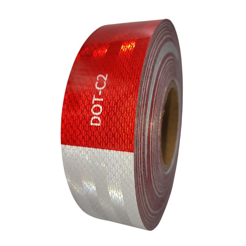 NEWOCIO - Cinta Retrorreflectiva Seguridad Rojo Blanco 45 Mts Dot C2