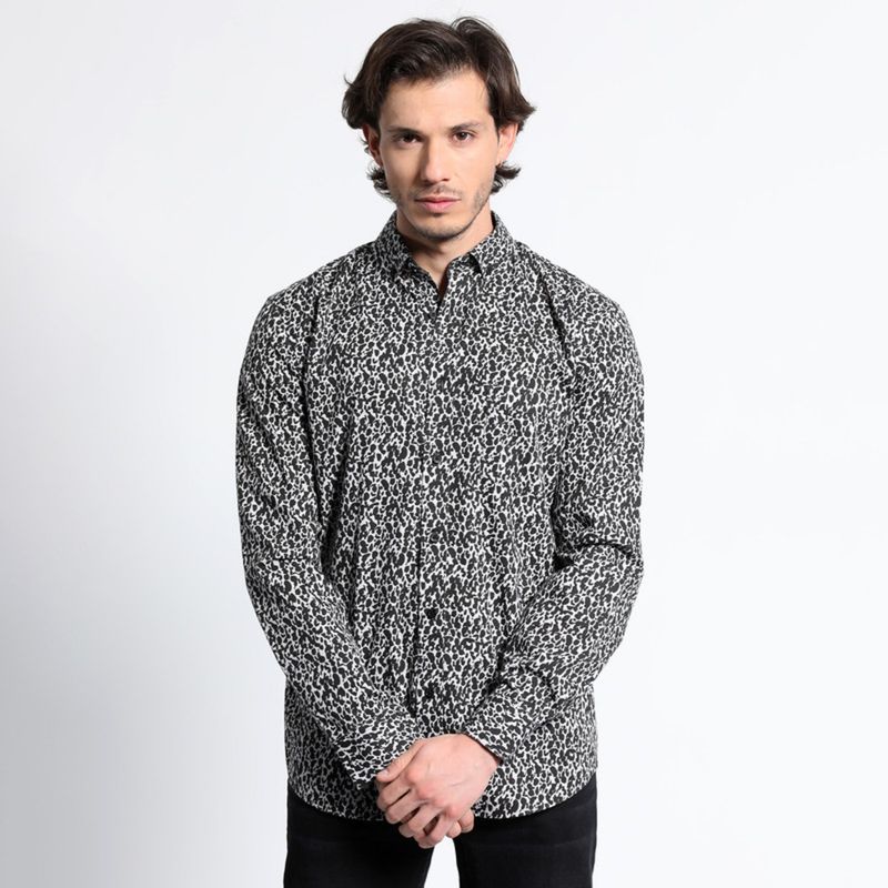 TRUVAL - Camisa Manga Larga Estampada Full Slim Fit TRUVAL
