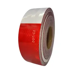 NEWOCIO - Cinta Reflectante Seguridad Rojo Blanco 45 Mts Dot C2