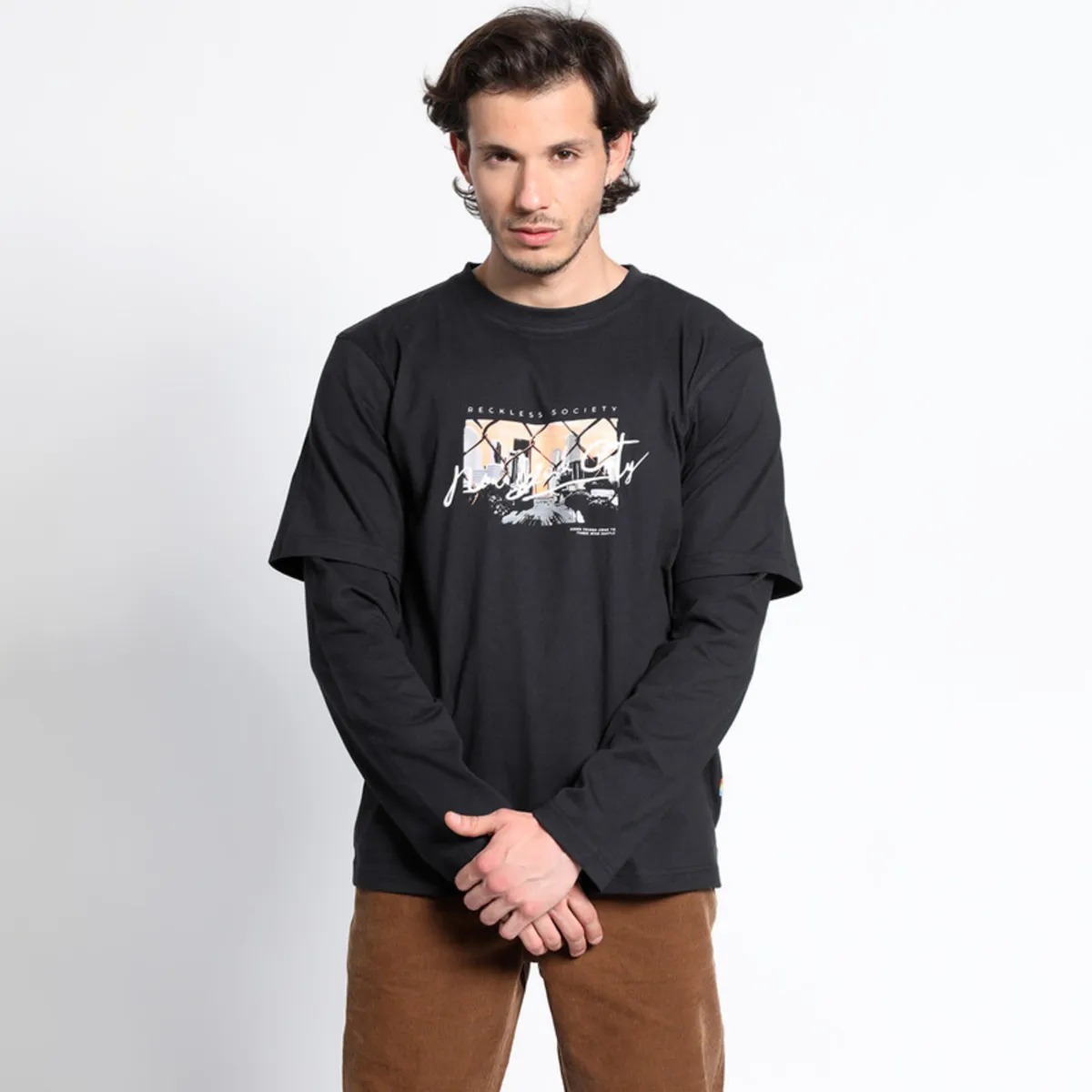 TRUVAL - Polera Manga Larga Cuello Redondo Print Random TRUVAL