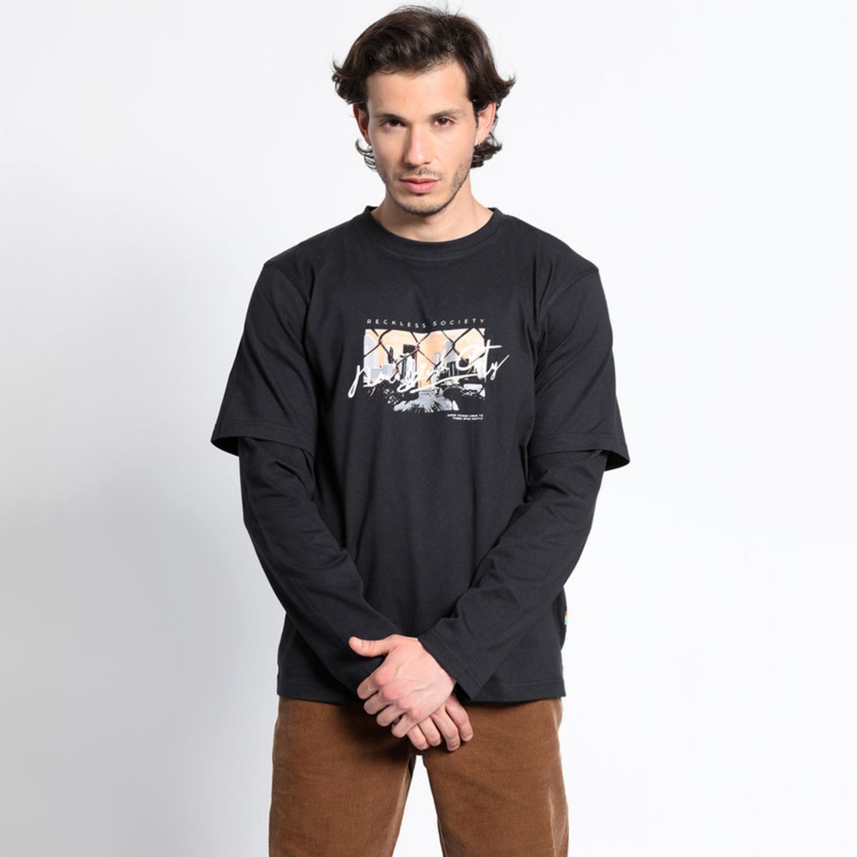 TRUVAL - Polera Manga Larga Cuello Redondo Print Random TRUVAL