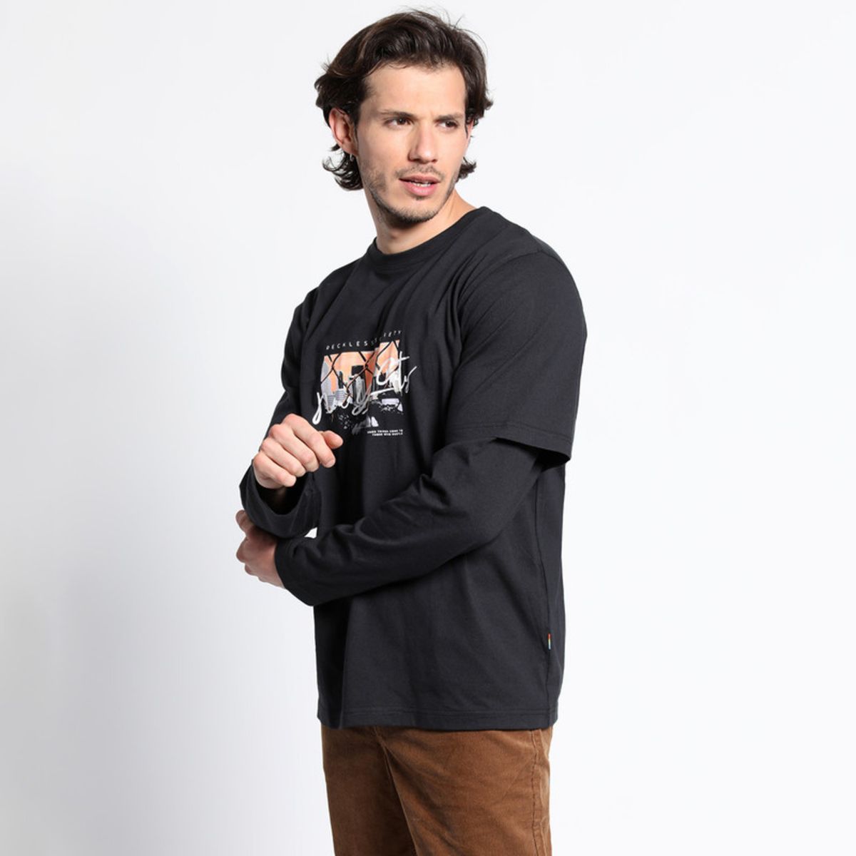 TRUVAL - Polera Manga Larga Cuello Redondo Print Random TRUVAL