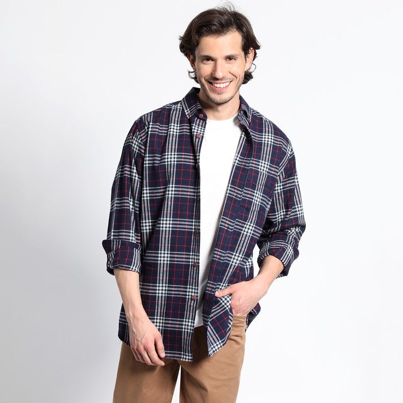 TRUVAL - Camisa Manga Larga Franela Regular Fit TRUVAL
