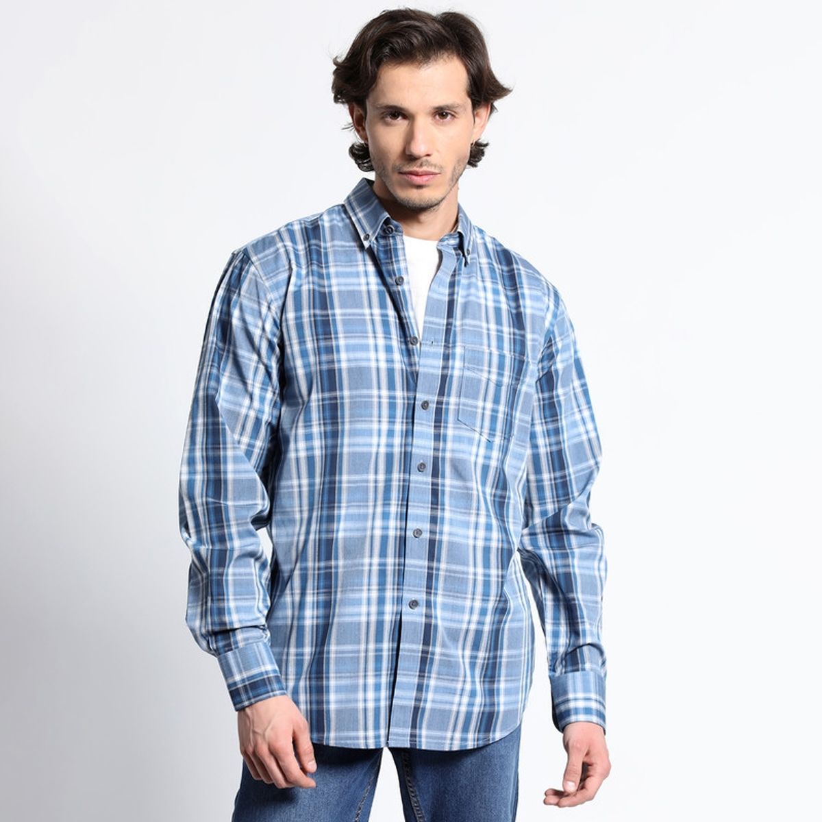 TRUVAL - Camisa Manga Larga Trevira Cuadros Regular Fit TRUVAL