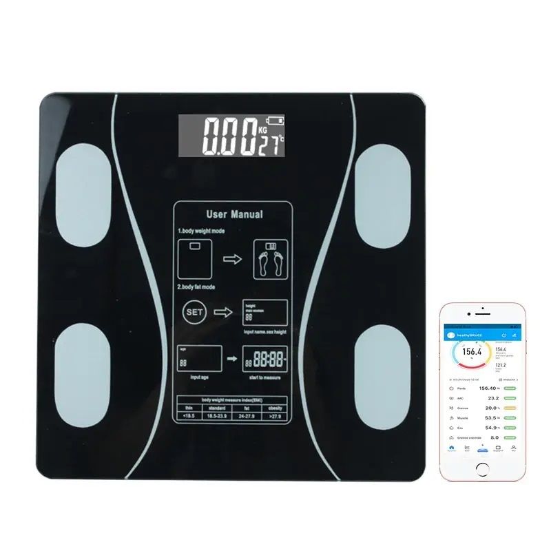 GENERICO - Balanza pesa digital inteligente 180 Kg 79 datos corporales Bluetooth