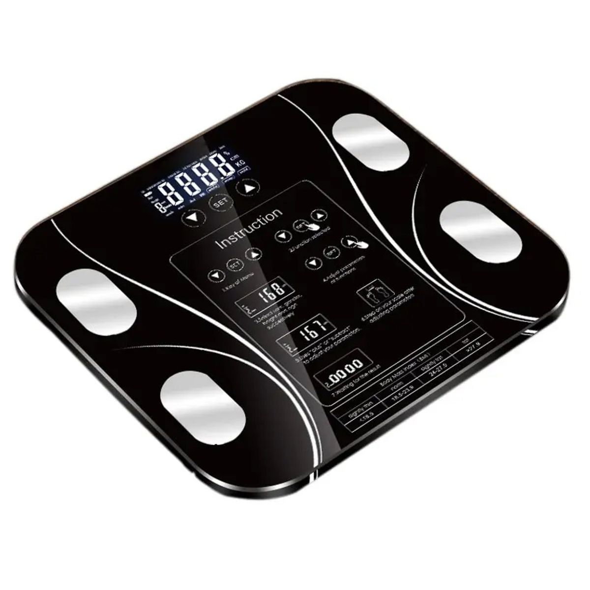 GENERICO - Balanza pesa digital inteligente 180 Kg 79 datos corporales Bluetooth