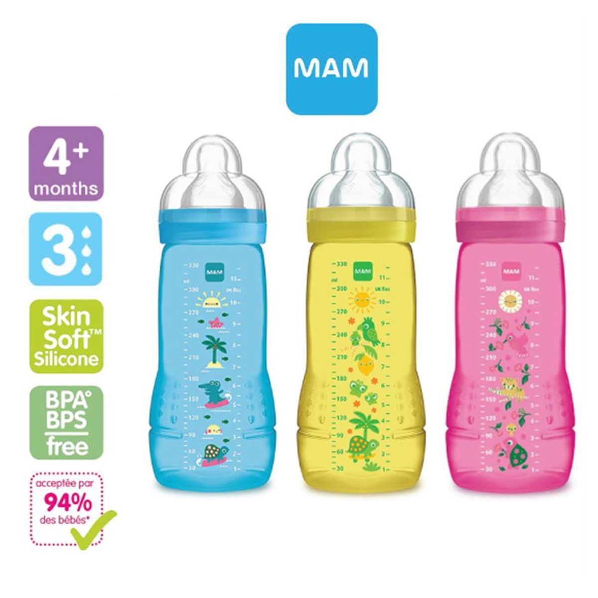MAM - Mamadera MAM Easy Active Baby 4m 330ml Azul