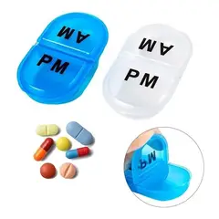 GENERICO - Set X2 Mini Pastillero Organizador Medicina Am pm Portatil