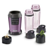 Licuadora con 2 botellas y cuchilla titanio Morada