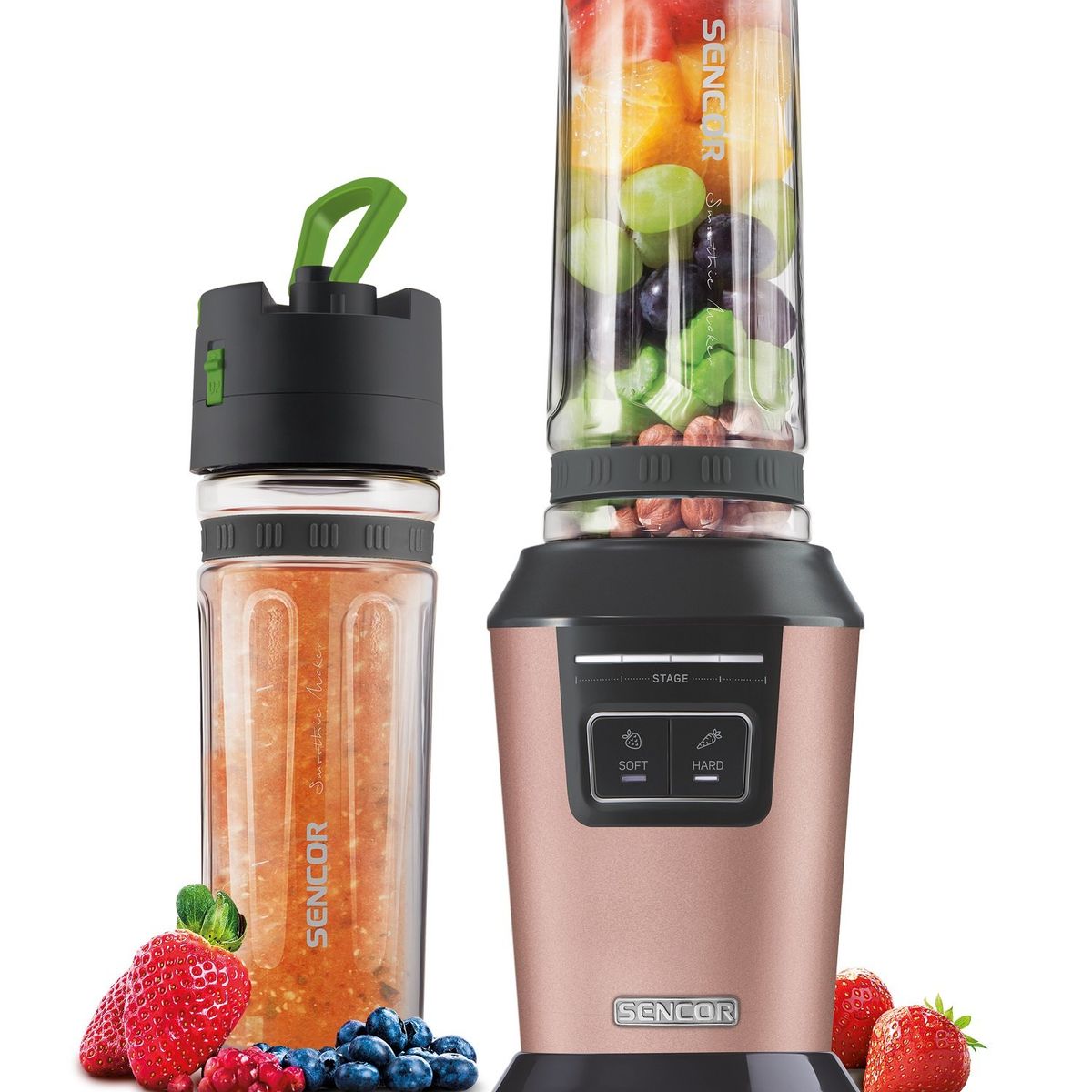 SENCOR - Licuadora con 2 botellas y cuchilla titanio