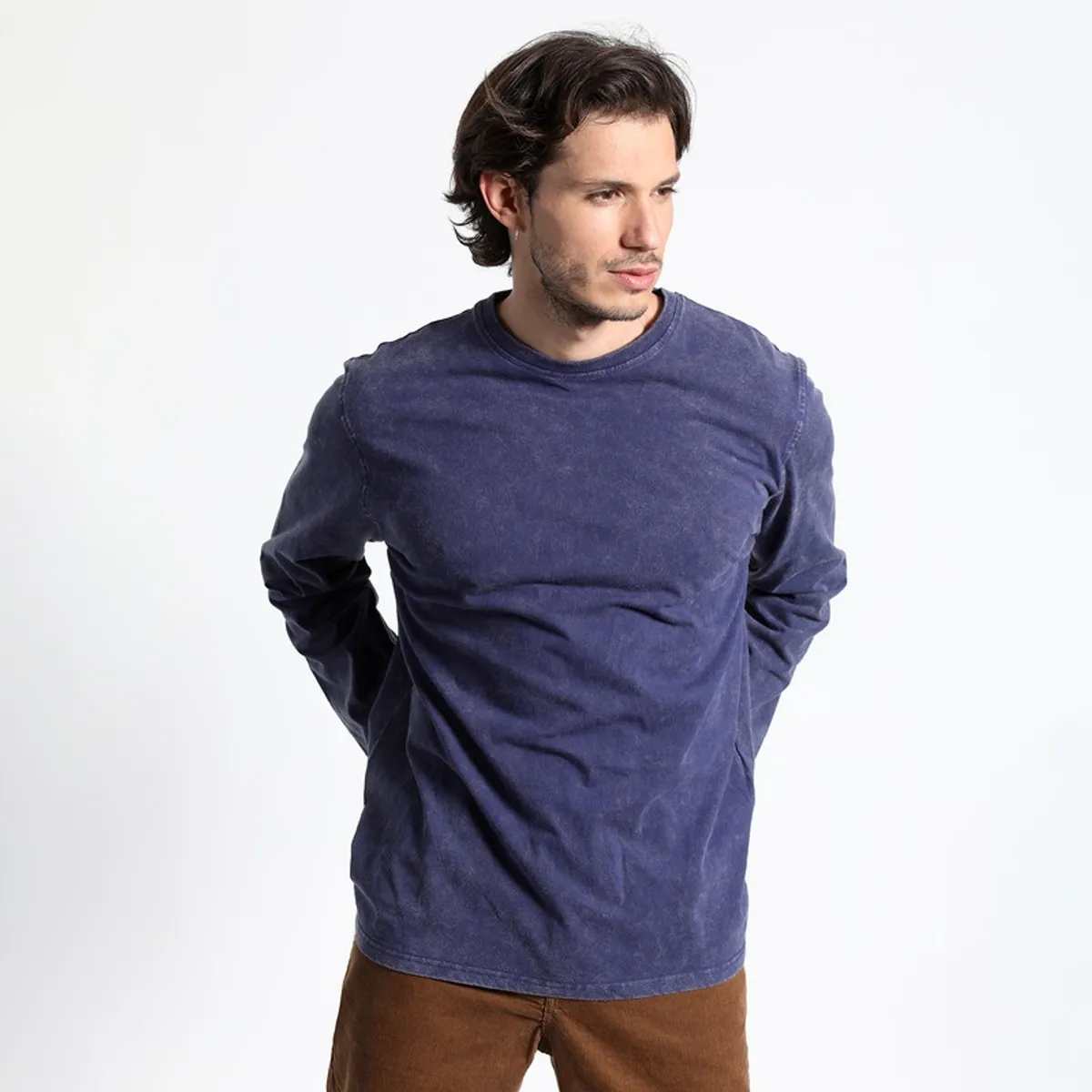 TRUVAL - Polera Manga Larga Cuello Redondo Vintage TRUVAL