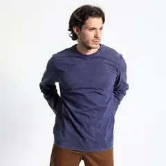 TRUVAL - Polera Manga Larga Cuello Redondo Vintage