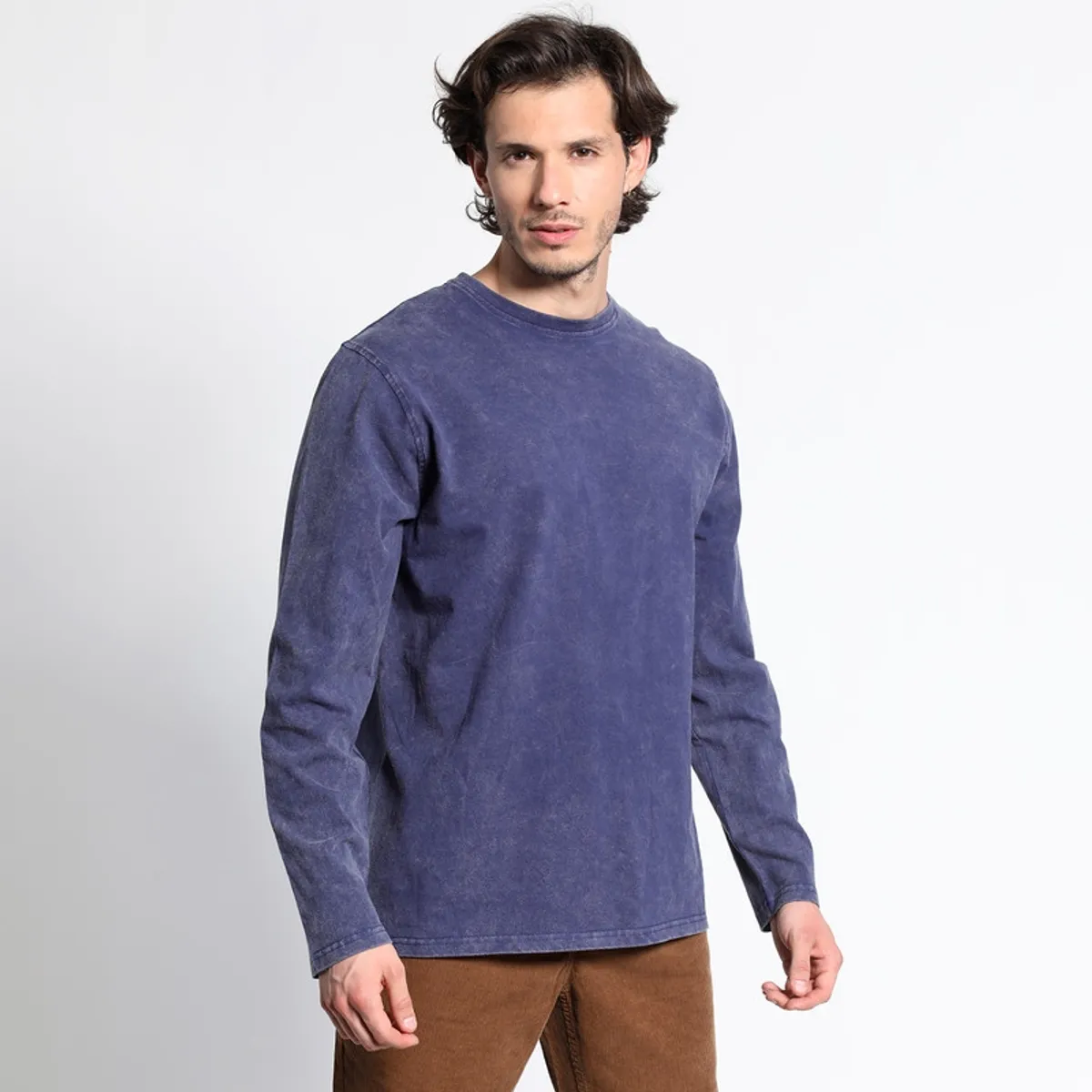 TRUVAL - Polera Manga Larga Cuello Redondo Vintage TRUVAL