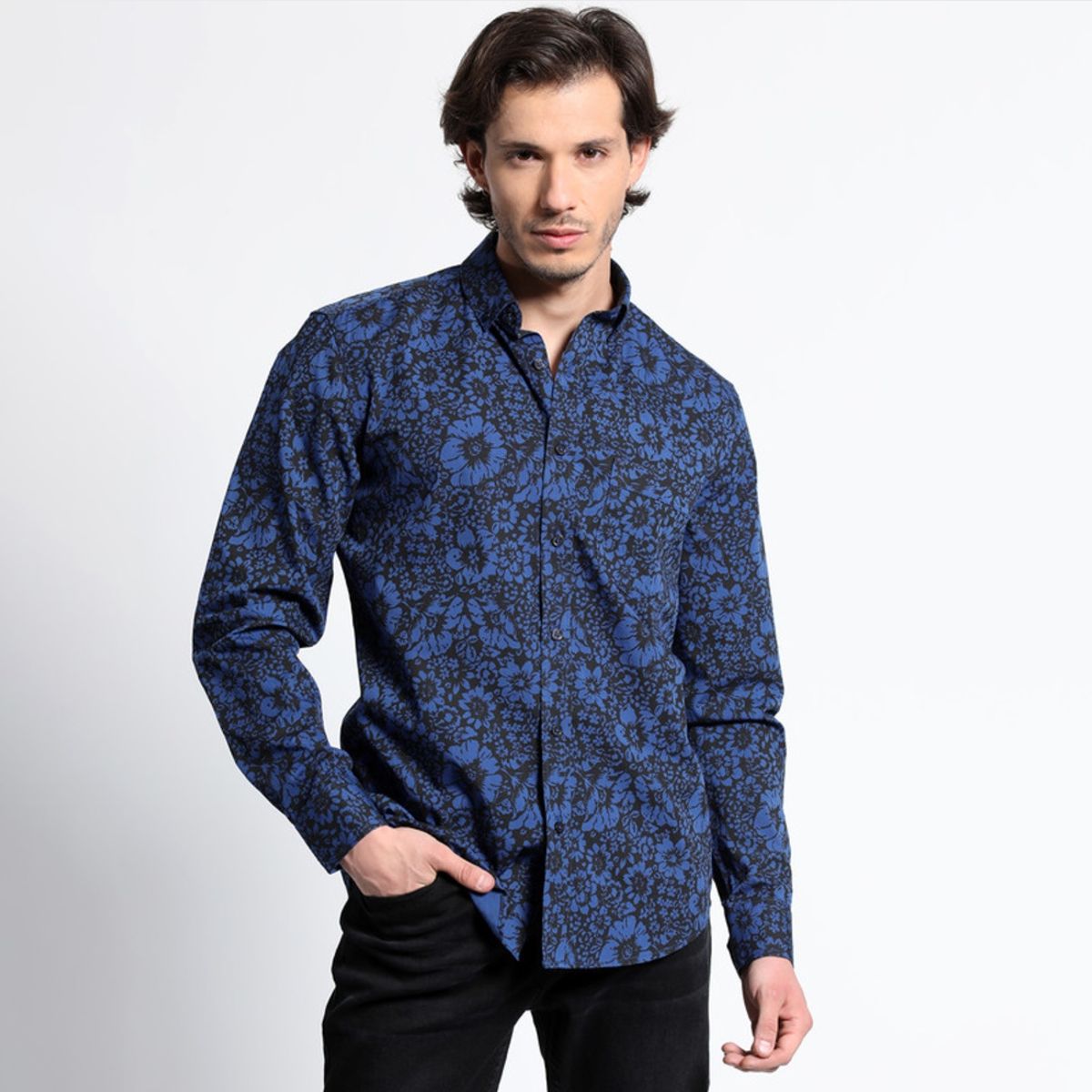 TRUVAL - Camisa Manga Larga Estampada Full Slim Fit TRUVAL
