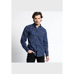 TRUVAL - Camisa Manga Larga Estampada Full Slim Fit