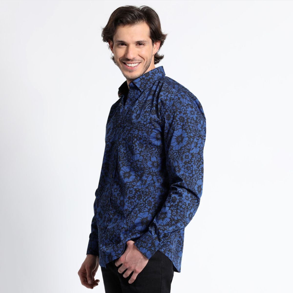 TRUVAL - Camisa Manga Larga Estampada Full Slim Fit TRUVAL