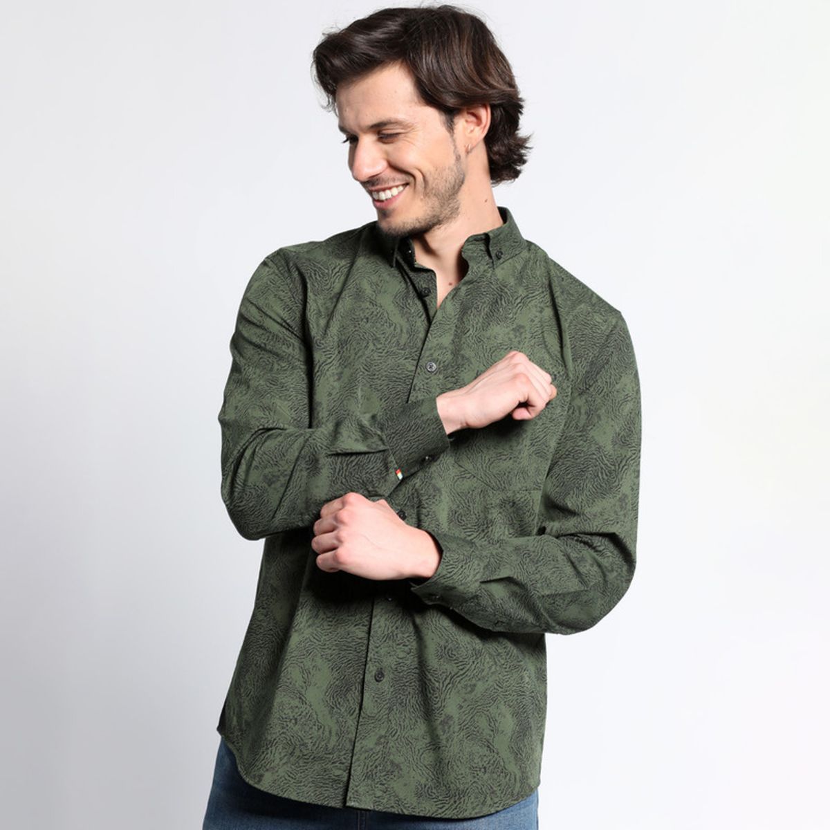 TRUVAL - Camisa Manga Larga Estampada Full Slim Fit TRUVAL