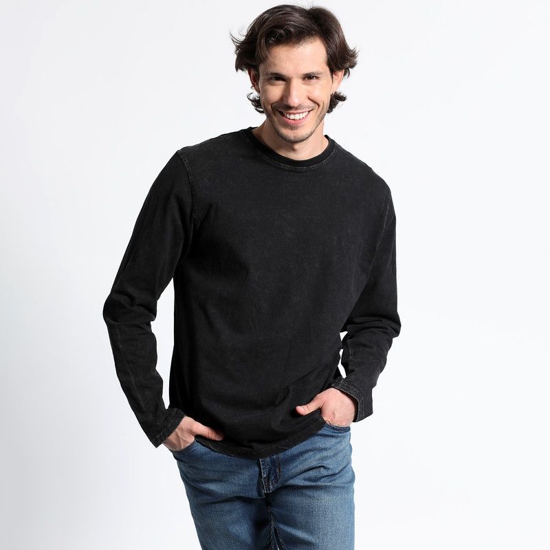 TRUVAL - Polera Manga Larga Cuello Redondo Vintage TRUVAL