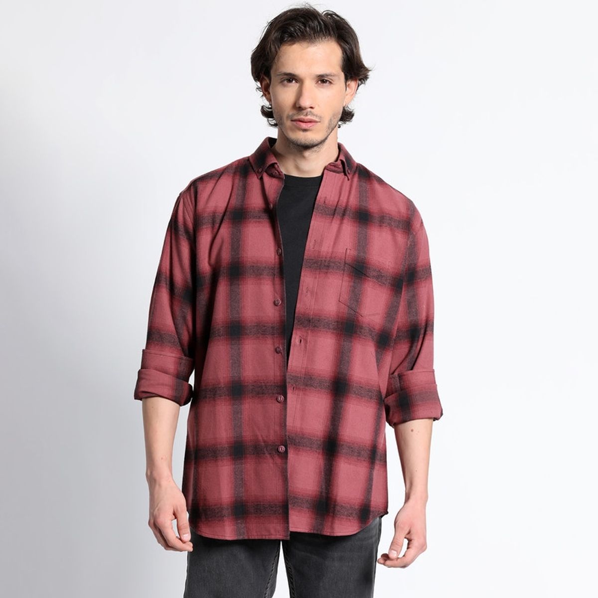 TRUVAL - Camisa Manga Larga Franela Regular Fit TRUVAL
