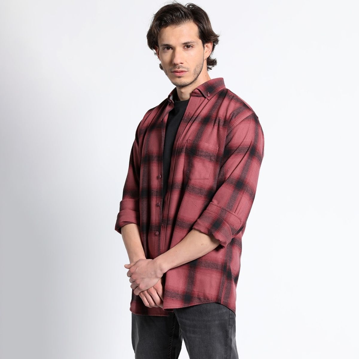 TRUVAL - Camisa Manga Larga Franela Regular Fit TRUVAL