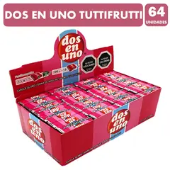 DOS EN UNO - Chicle Sabor Tutti Frutti (caja Con 64 Unidades)