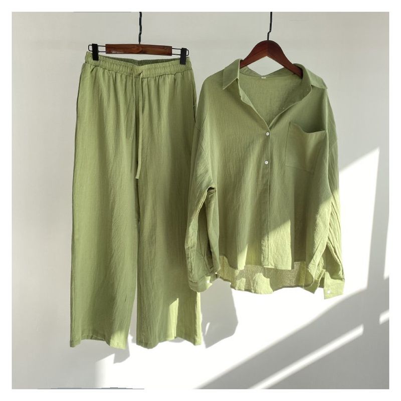 SUPER BABY - Conjunto de pantalón y camisa de 2 piezas para mujer -menta verde.