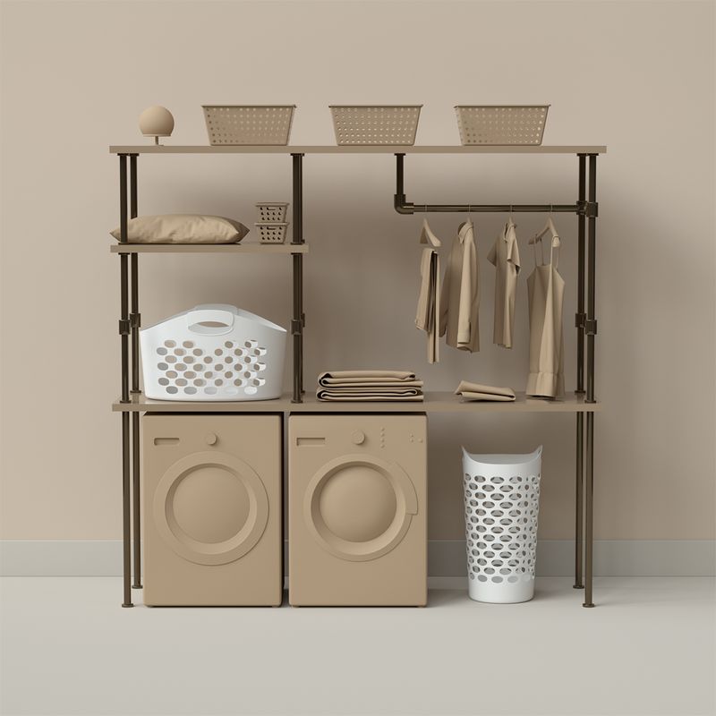 COZA - CANASTO CON ASAS ROPA BUBBLE 50L BLANCO