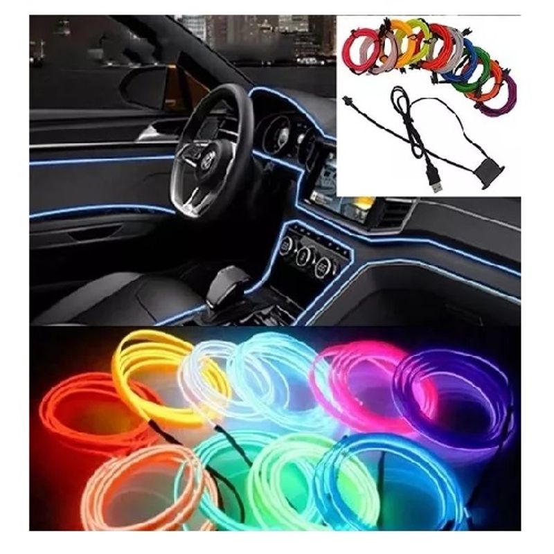 GENERICO - Hilo Luz Neon Led Usb 12v 5m 223255 Blanco