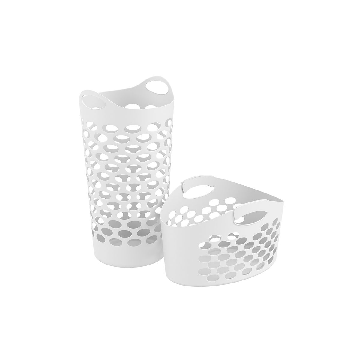 COZA - CANASTO CON ASAS ROPA BUBBLE 65L BLANCO