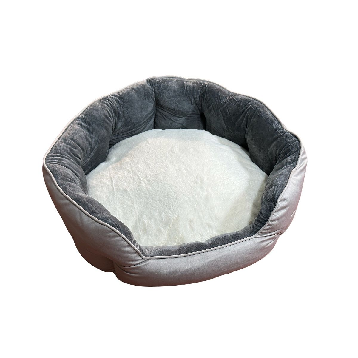 CRUSEC - Cama Cojín 70 Cm Mascotas Acolchada Para Perro Y Gato - Gris