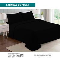 Juego de Sabanas De Polar 2.0 Plazas (Queen) - Negro - Otoño Invierno