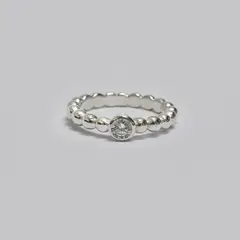 ROSETT - Anillo chatón en argolla pellet continuo Plata 925