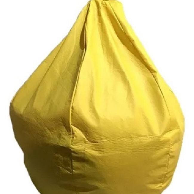 REHUCE - Puff eco cuero tamaño L  - Amarillo